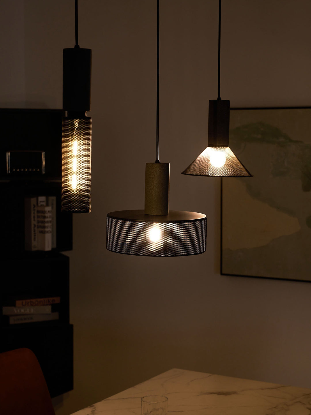 Pendant Light Cement Metal 9.8 in Adjustable Indoor Ceiling Lamp Black Grey Dining Kitchen Bedroom Accent | Kalsten
