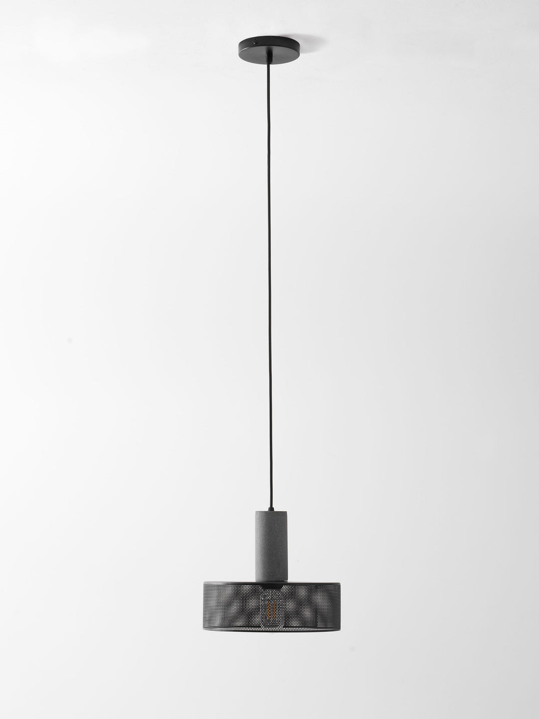 Pendant Light Cement Metal 9.8 in Adjustable Indoor Ceiling Lamp Black Grey Dining Kitchen Bedroom Accent | Kalsten