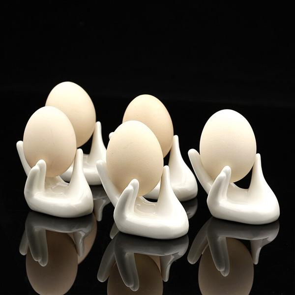 Ceramic Hand Shaped Air Plant Egg Jewelry Holder | Kalsten