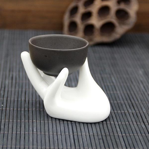 Ceramic Hand Shaped Air Plant Egg Jewelry Holder | Kalsten