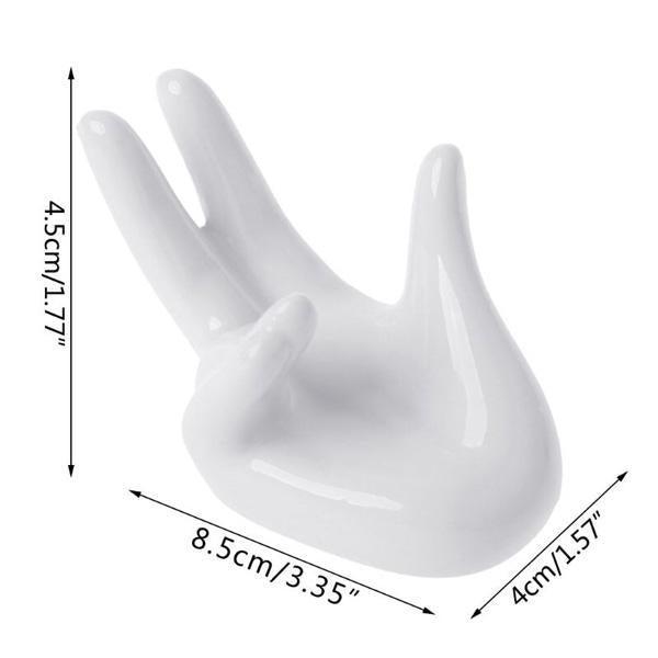 Ceramic Hand Shaped Air Plant Egg Jewelry Holder | Kalsten