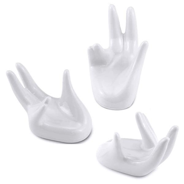 Ceramic Hand Shaped Air Plant Egg Jewelry Holder | Kalsten