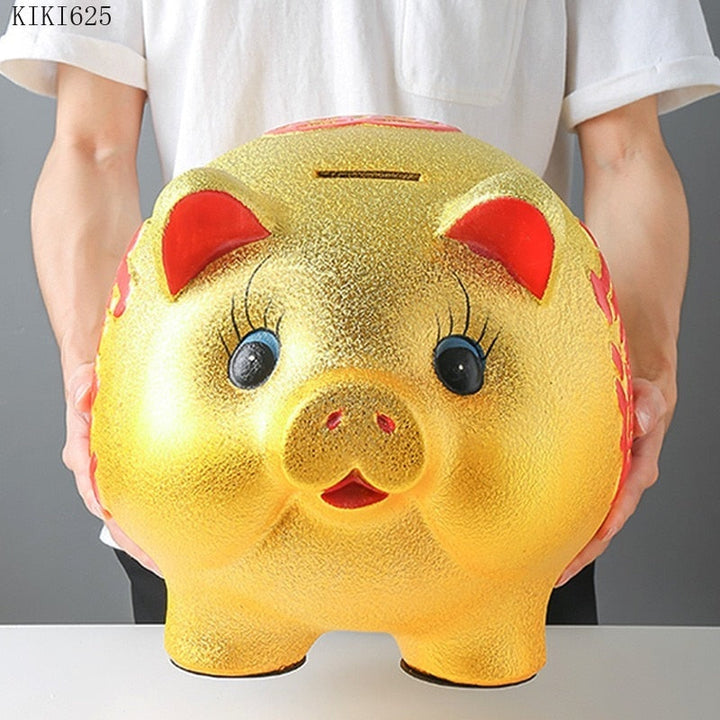 Kalsten | Ceramic lucky pig coin piggy bank large capacity children's storage box cute pig animal glass home piggy bank children's gift