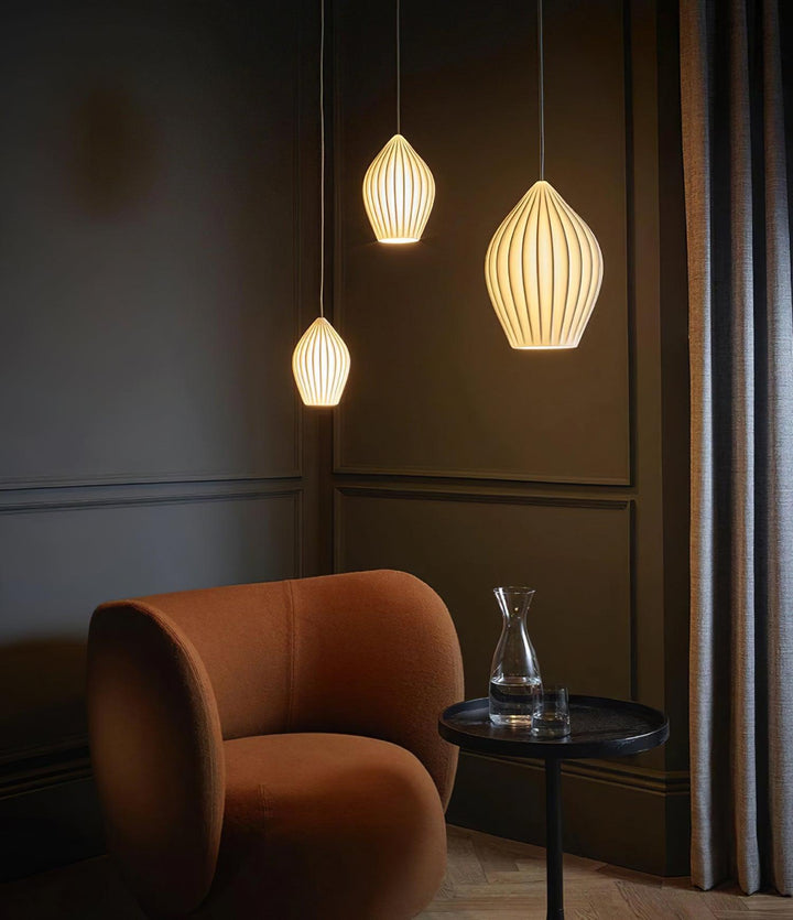 Ceramic Ribbed Ceiling light fitting Pendant Light | Kalsten