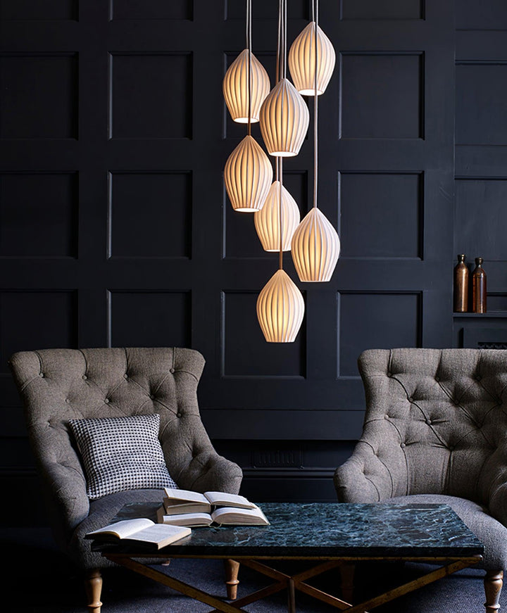 Ceramic Ribbed Ceiling light fitting Pendant Light | Kalsten