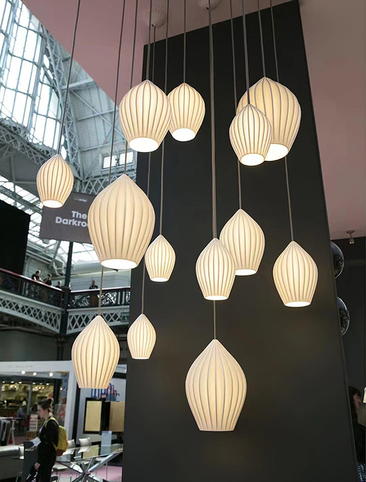 Ceramic Ribbed Ceiling light fitting Pendant Light | Kalsten
