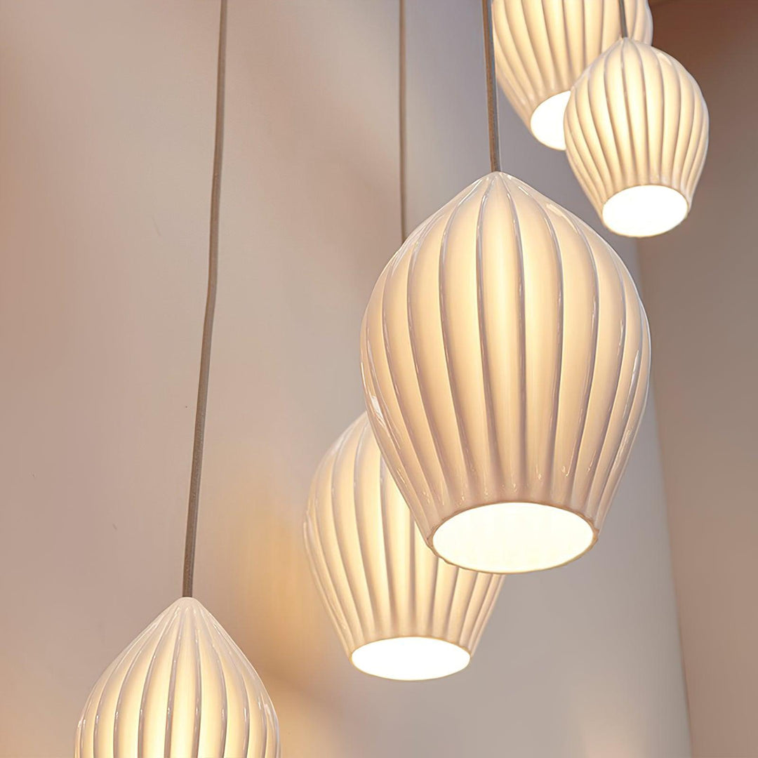 Ceramic Ribbed Ceiling light fitting Pendant Light | Kalsten