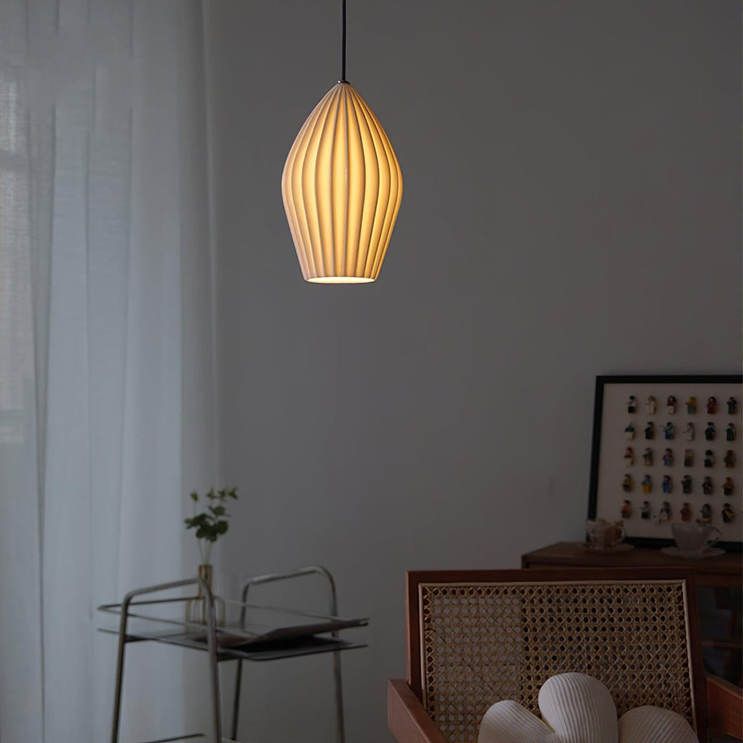 Ceramic Ribbed Ceiling light fitting Pendant Light | Kalsten