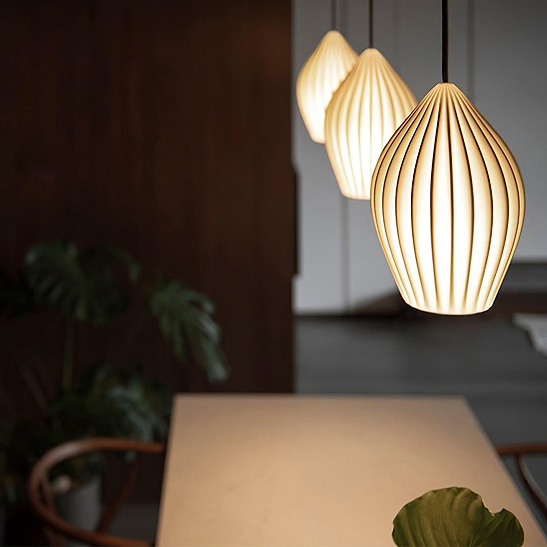 Ceramic Ribbed Ceiling light fitting Pendant Light | Kalsten