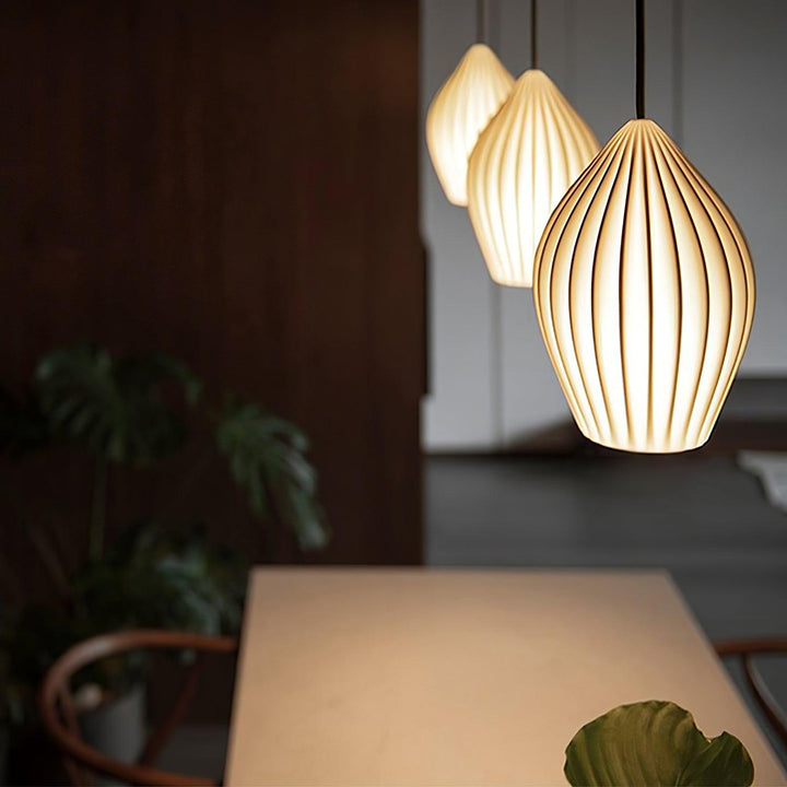 Ceramic Ribbed Ceiling light fitting Pendant Light | Kalsten