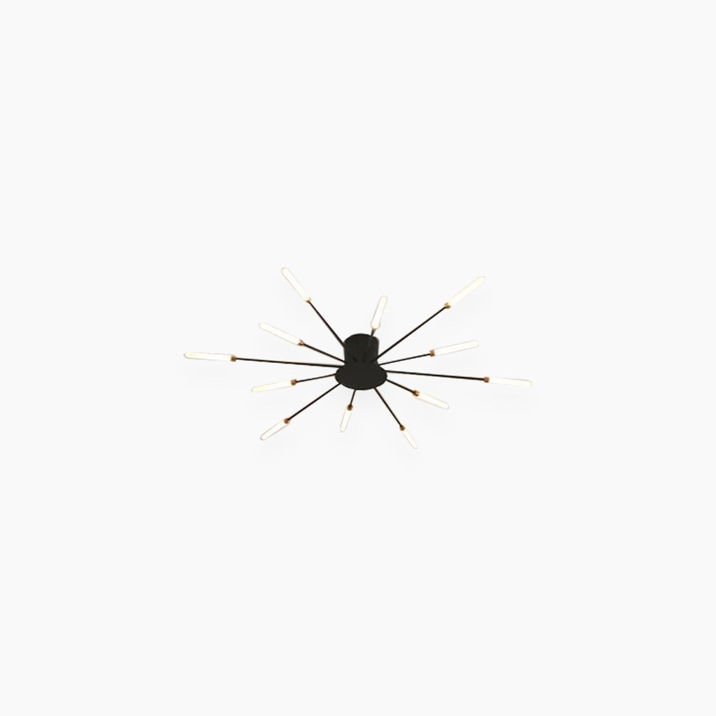 Ceiling Light LED Aluminum 31.5 in Semi Flush Modern Black Gold Living Room Bedroom Dining Room Decorative Lighting | Kalsten