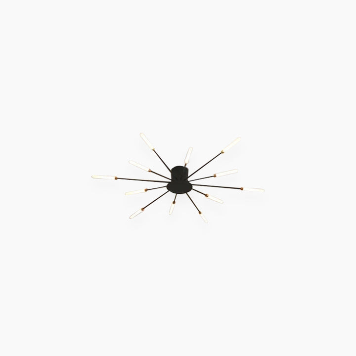 Ceiling Light LED Aluminum 31.5 in Semi Flush Modern Black Gold Living Room Bedroom Dining Room Decorative Lighting | Kalsten