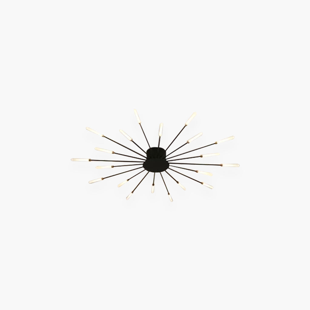 Ceiling Light LED Aluminum 31.5 in Semi Flush Modern Black Gold Living Room Bedroom Dining Room Decorative Lighting | Kalsten