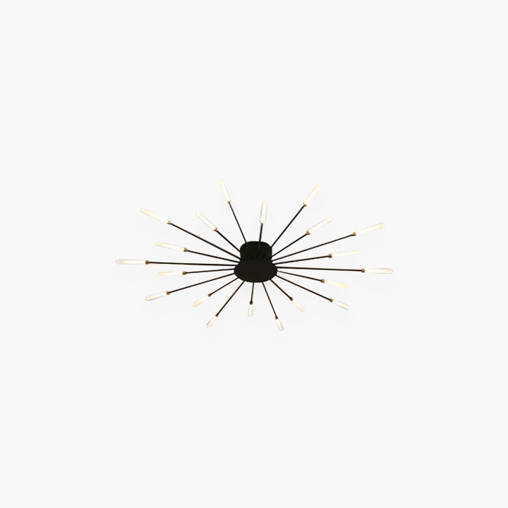 Ceiling Light LED Aluminum 31.5 in Semi Flush Modern Black Gold Living Room Bedroom Dining Room Decorative Lighting | Kalsten