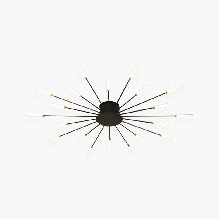 Ceiling Light LED Aluminum 31.5 in Semi Flush Modern Black Gold Living Room Bedroom Dining Room Decorative Lighting | Kalsten