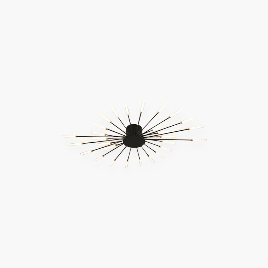 Ceiling Light LED Aluminum 31.5 in Semi Flush Modern Black Gold Living Room Bedroom Dining Room Decorative Lighting | Kalsten