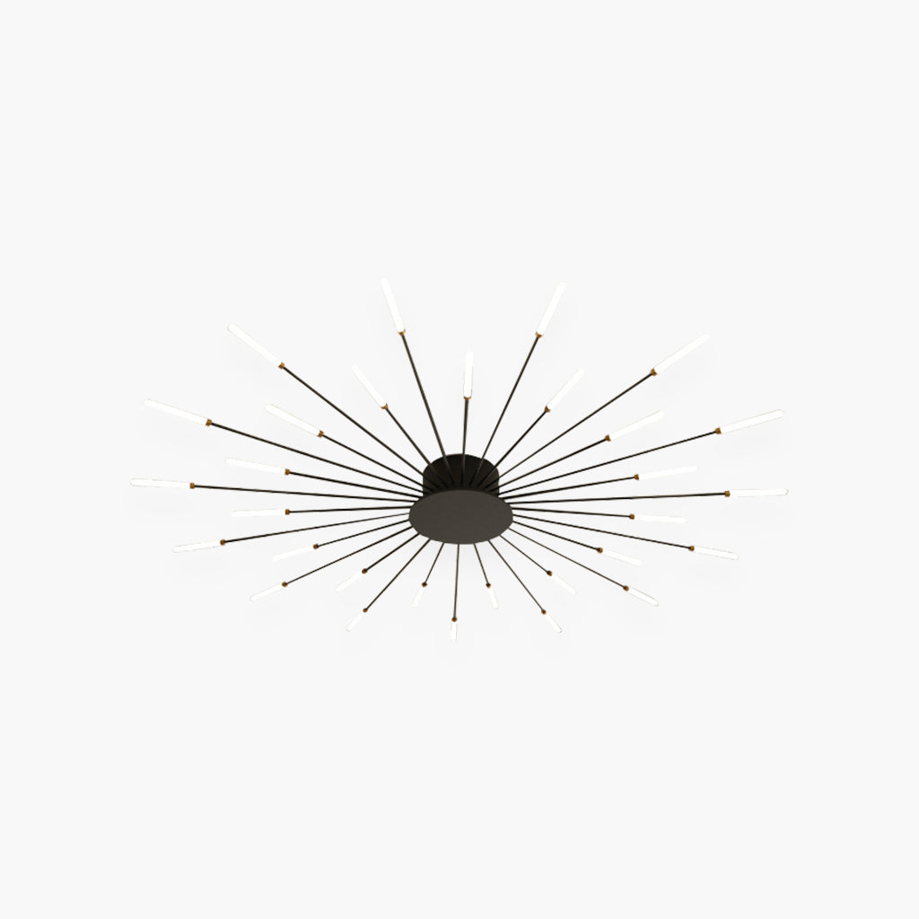 Ceiling Light LED Aluminum 31.5 in Semi Flush Modern Black Gold Living Room Bedroom Dining Room Decorative Lighting | Kalsten