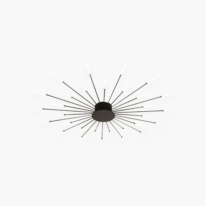 Ceiling Light LED Aluminum 31.5 in Semi Flush Modern Black Gold Living Room Bedroom Dining Room Decorative Lighting | Kalsten