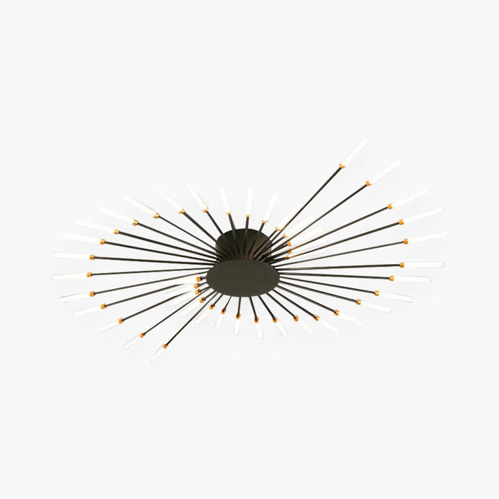 Ceiling Light LED Aluminum 31.5 in Semi Flush Modern Black Gold Living Room Bedroom Dining Room Decorative Lighting | Kalsten
