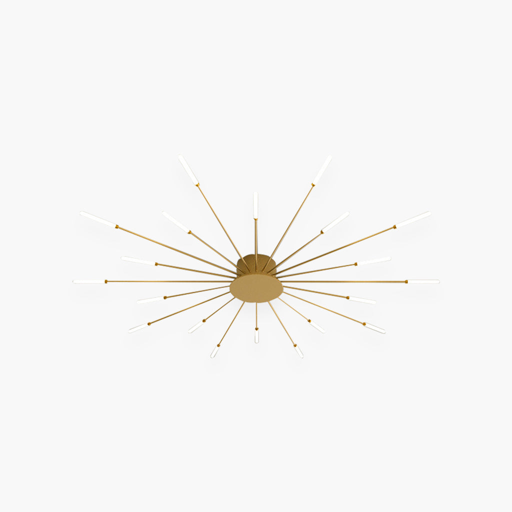 Ceiling Light LED Aluminum 31.5 in Semi Flush Modern Black Gold Living Room Bedroom Dining Room Decorative Lighting | Kalsten