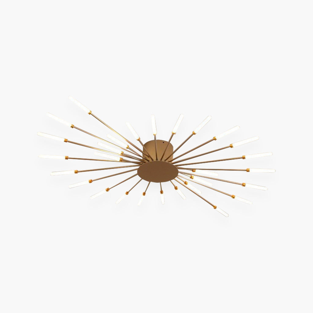 Ceiling Light LED Aluminum 31.5 in Semi Flush Modern Black Gold Living Room Bedroom Dining Room Decorative Lighting | Kalsten
