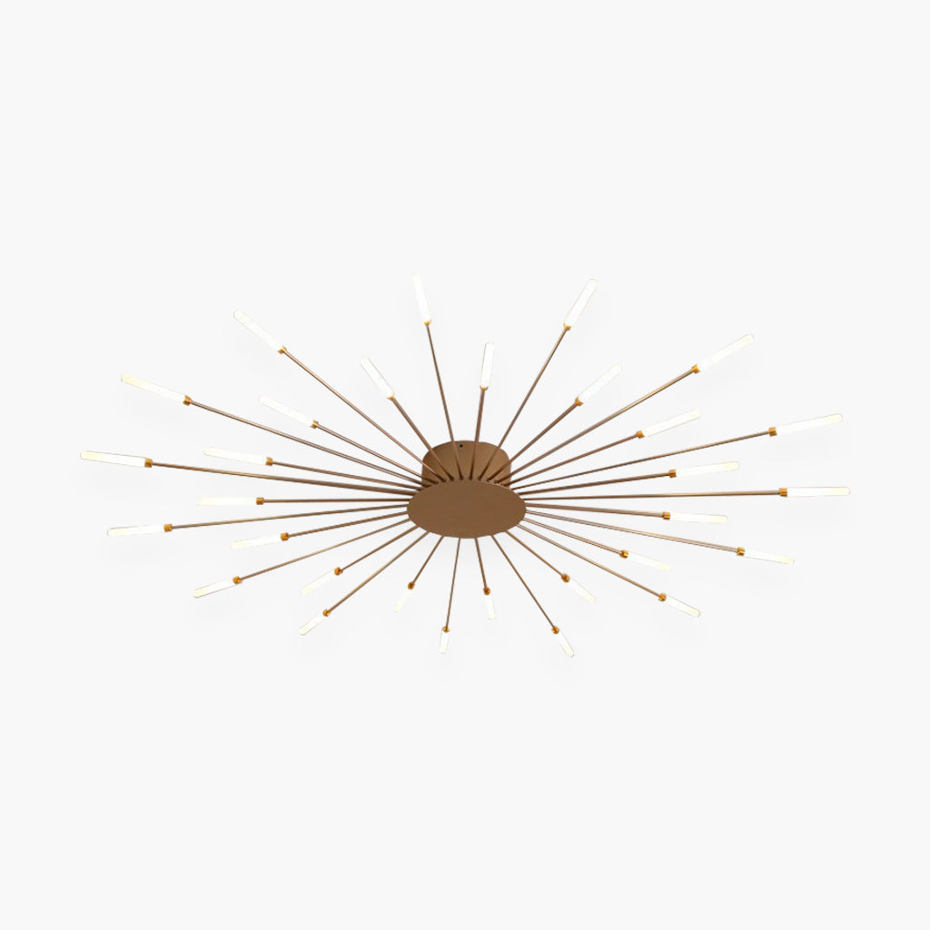 Ceiling Light LED Aluminum 31.5 in Semi Flush Modern Black Gold Living Room Bedroom Dining Room Decorative Lighting | Kalsten