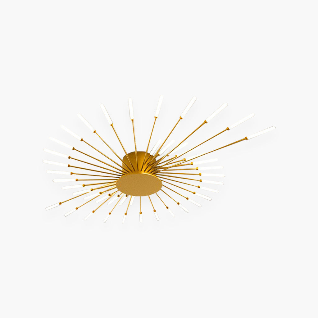 Ceiling Light LED Aluminum 31.5 in Semi Flush Modern Black Gold Living Room Bedroom Dining Room Decorative Lighting | Kalsten