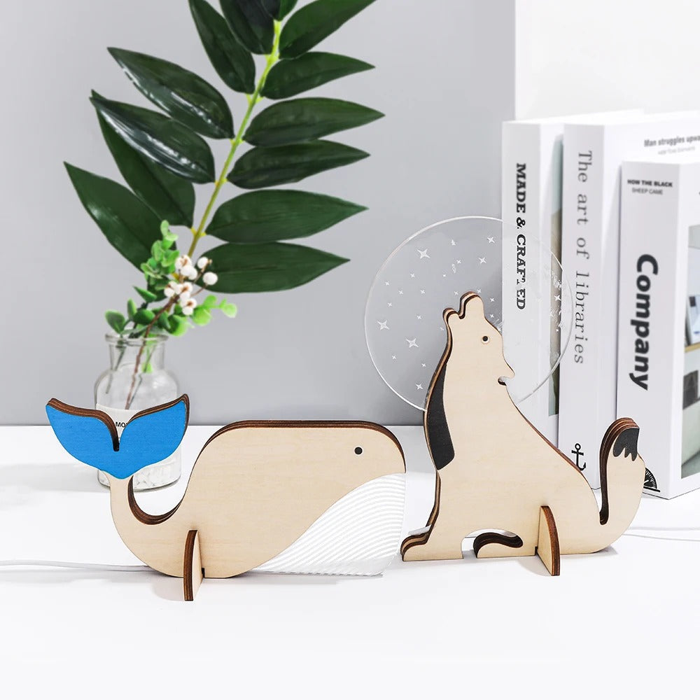 Charming Wooden Animals LED Bedside Lamps | Kalsten