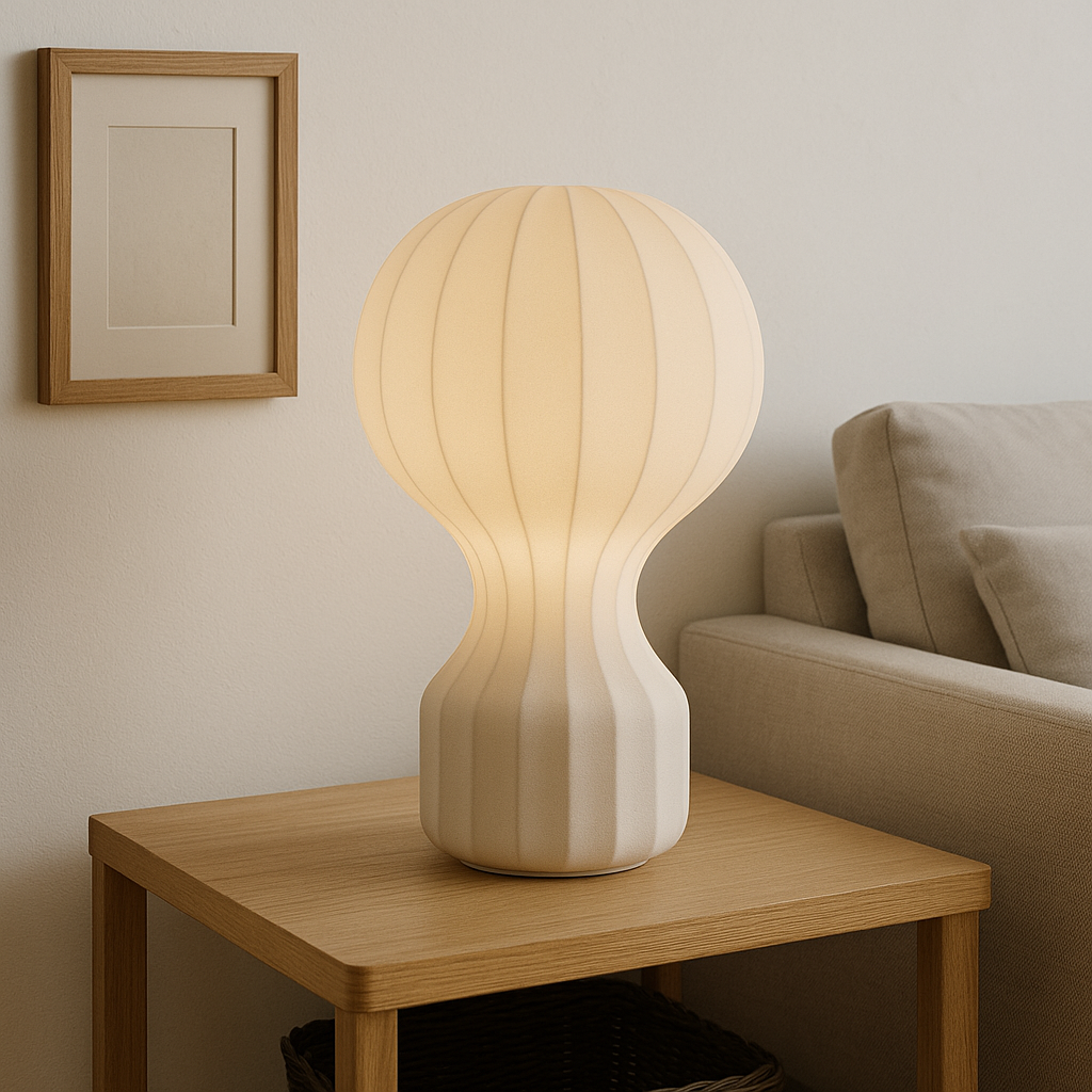 Silka | Wabi Sabi Silk Table Lamp – Warm LED Light | Kalsten