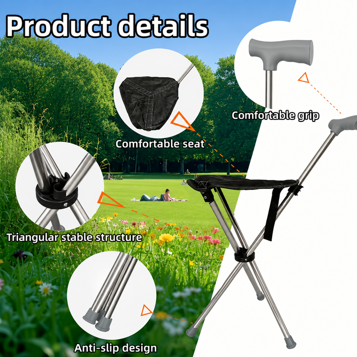 2-in-1 Walking Stick with Seat | Kalsten