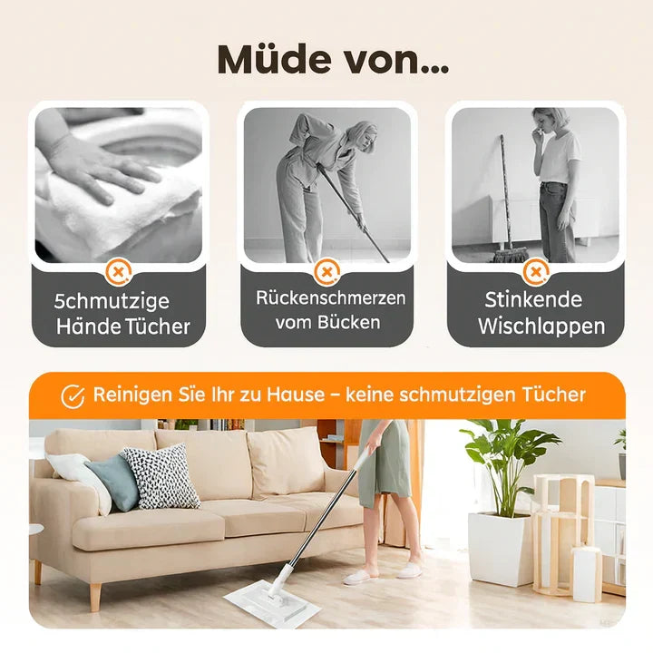 ReachClean Cloth Holder Mop Extendable Hygienic | Kalsten