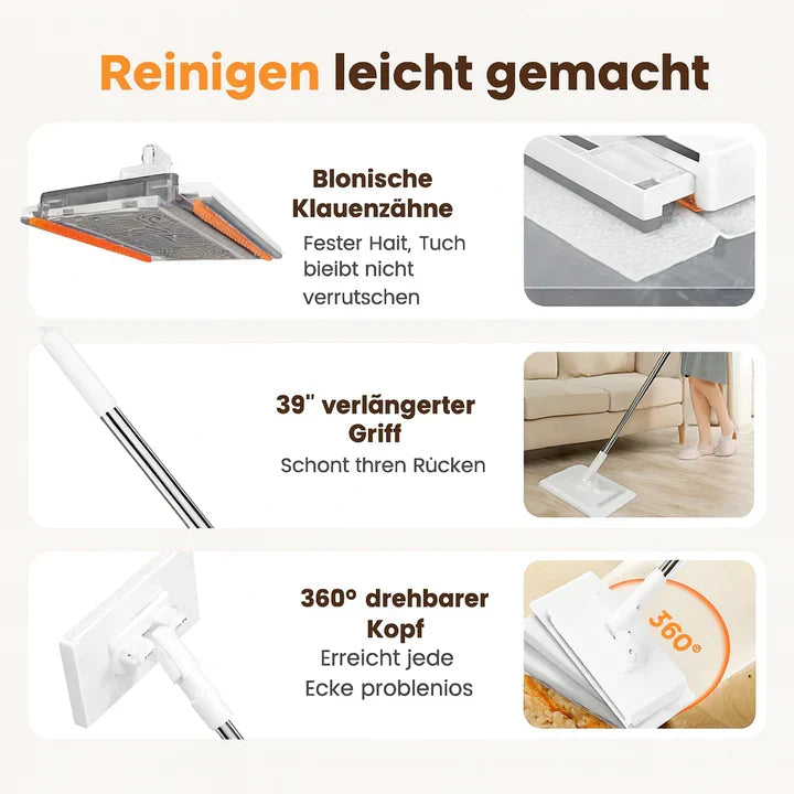ReachClean Cloth Holder Mop Extendable Hygienic | Kalsten