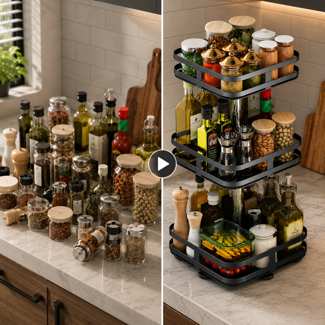 3-tier spice rack made of metal rotating | Kalsten