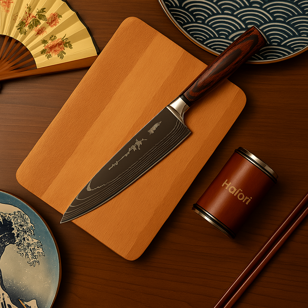 Skanto | Damascus Steel Chef's Knife | 20 cm Blade, Ergonomic Resin Handle & Ideal for Home Cooking