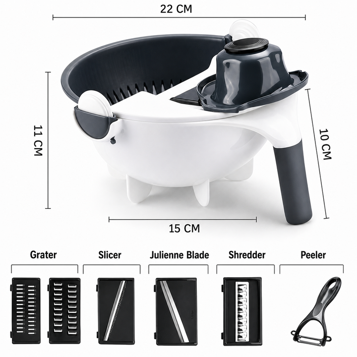 SlicePro Multifunctional Vegetable Slicer with Interchangeable Blades | Kalsten