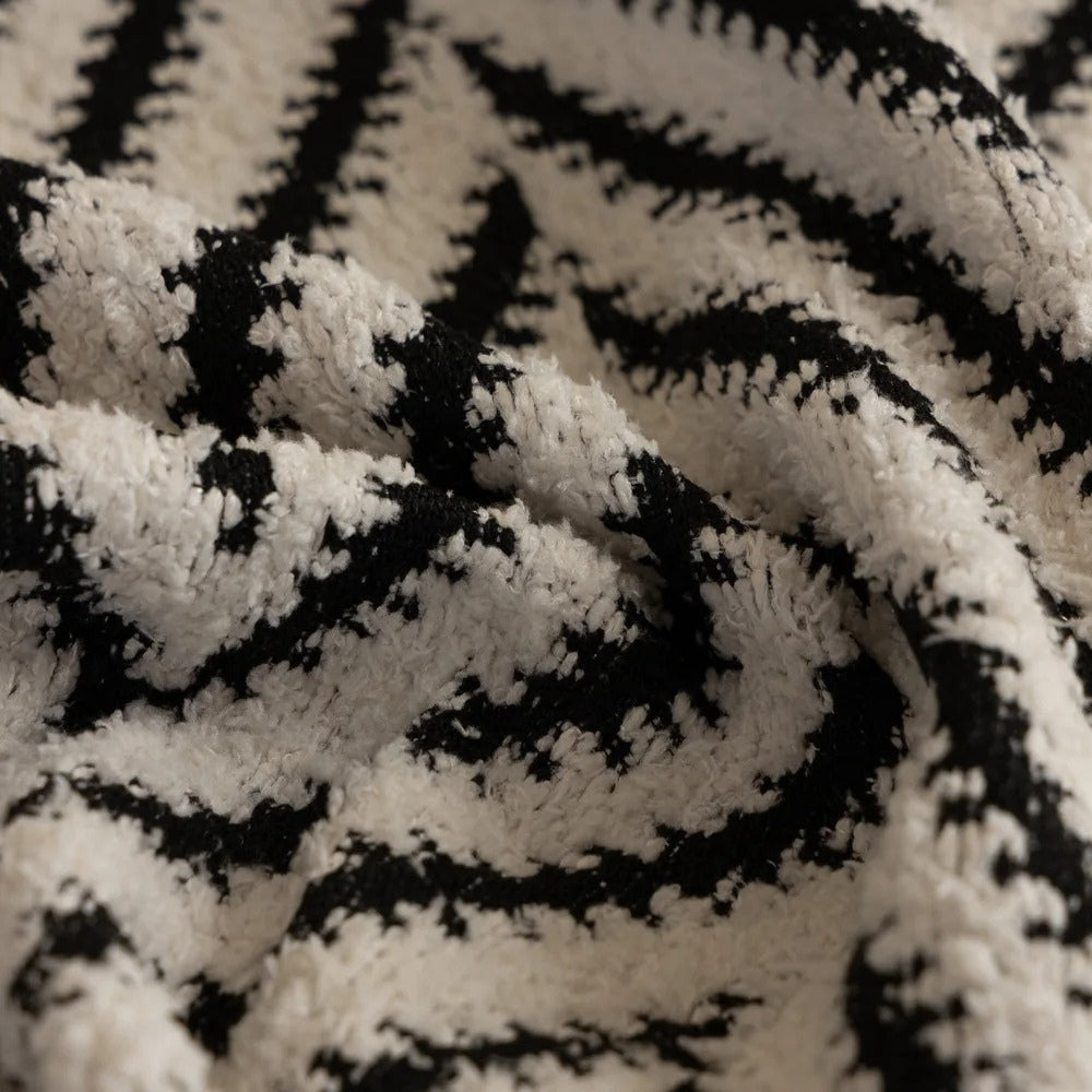 Chevron Herringbone Fringe Sofa Throw