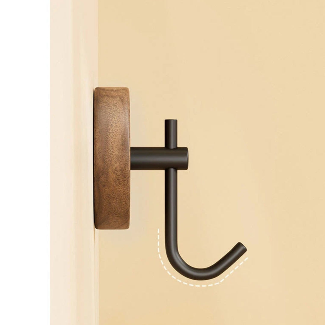 Kalsten | Chic Round Self-Adhesive Timber Wall Hook Piece
