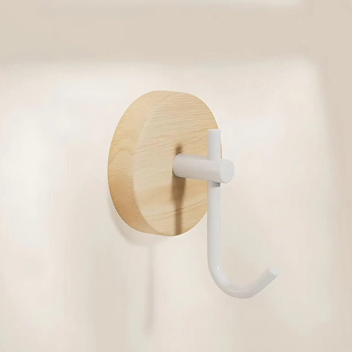 Kalsten | Chic Round Self-Adhesive Timber Wall Hook Piece