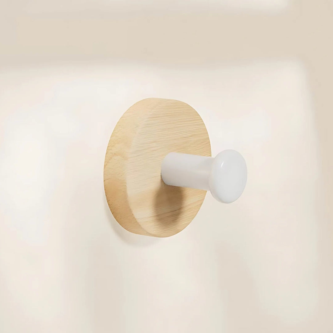 Kalsten | Chic Round Self-Adhesive Timber Wall Hook Piece