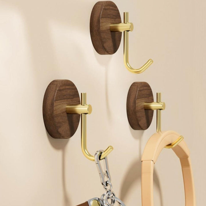Kalsten | Chic Round Self-Adhesive Timber Wall Hook Piece