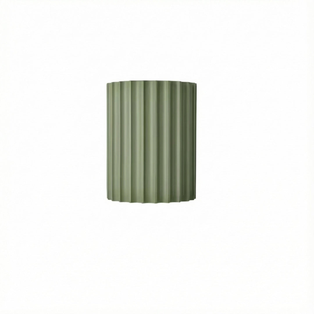 Nordic Pleated Resin Wall Sconce | Modern Macaron Ribbed LED Lamp (16.5cm) | Kalsten