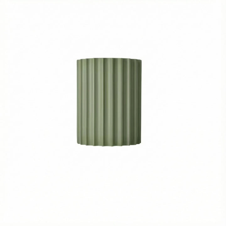 Nordic Pleated Resin Wall Sconce | Modern Macaron Ribbed LED Lamp (16.5cm) | Kalsten