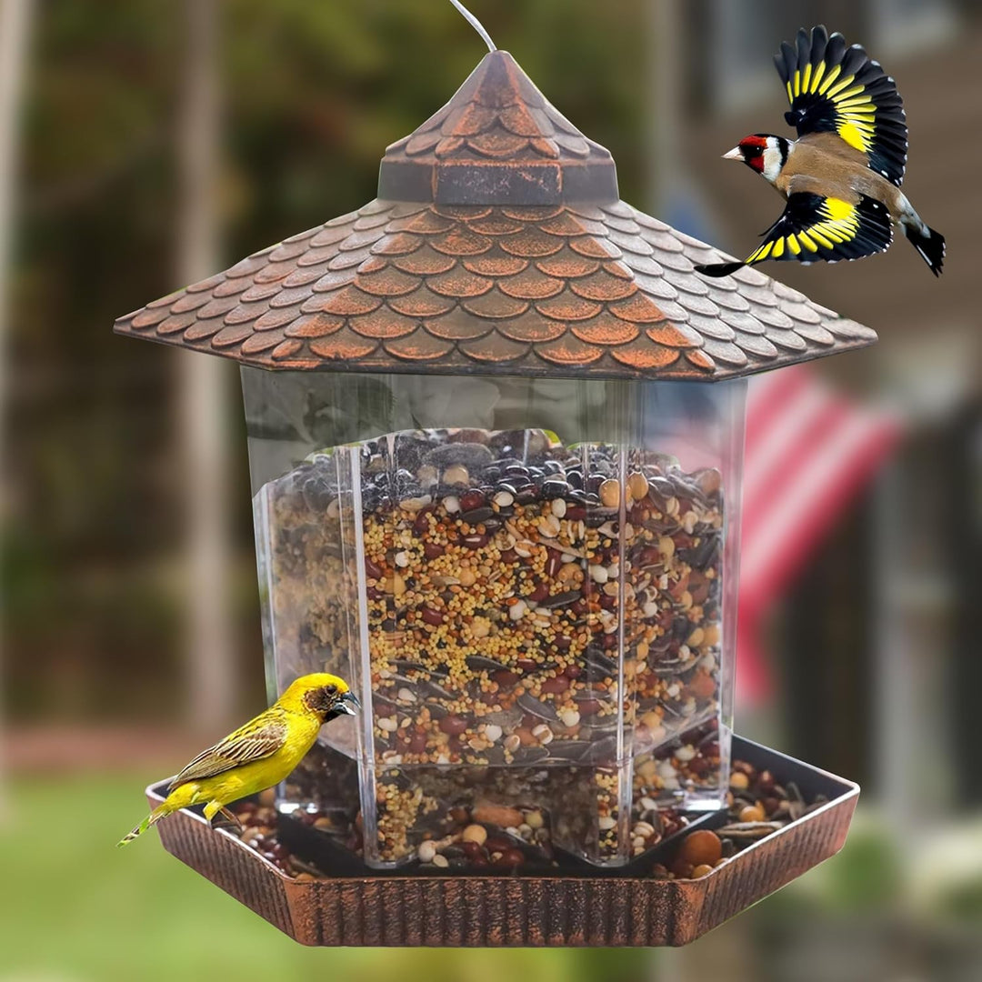 Kalsten | Bird Feeder Hanging Copper Roof Outdoor