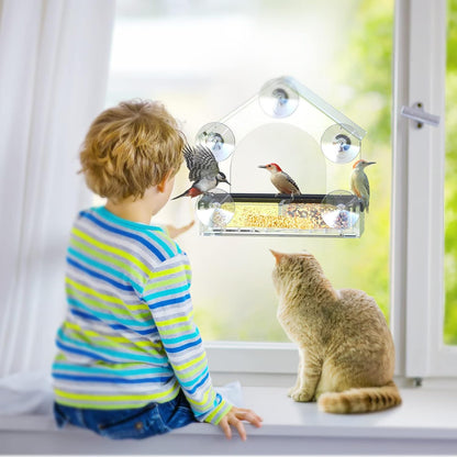 BowLift | Bird Feeder Clear Acrylic Window Suction House