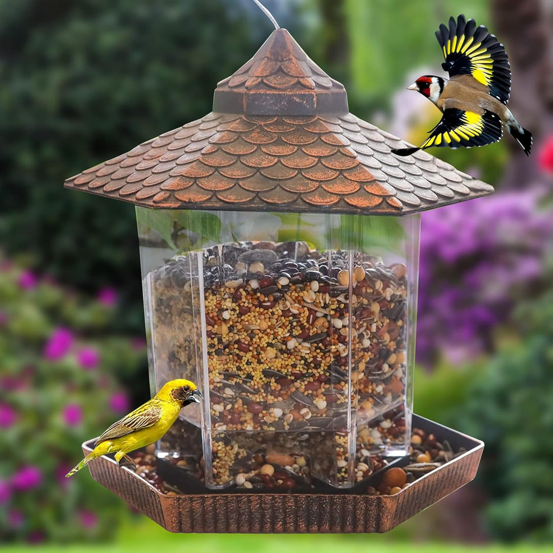 Kalsten | Bird Feeder Hanging Copper Roof Outdoor