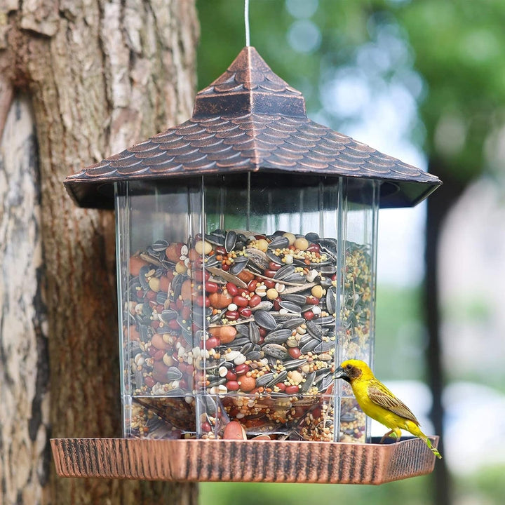 Kalsten | Bird Feeder Hanging Copper Roof Outdoor