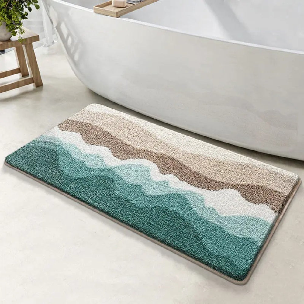 Kalsten | Coastal Wave Pattern Non-Slip Bath Mat