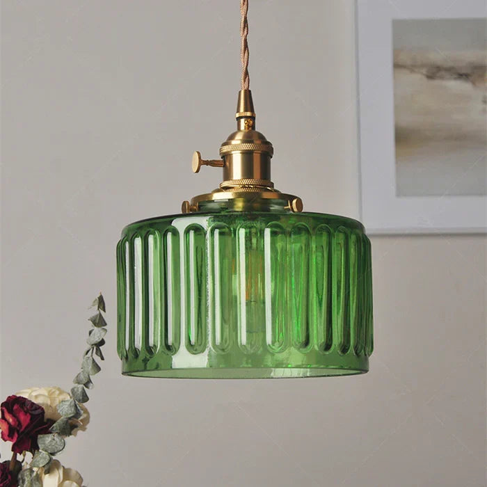 Vintage Stunning Cylinder Glass Pendant Light | Kalsten