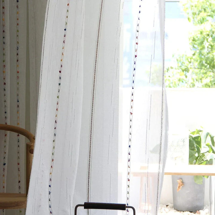 Colorful stereoscopic embroidered transparent curtain | Kalsten