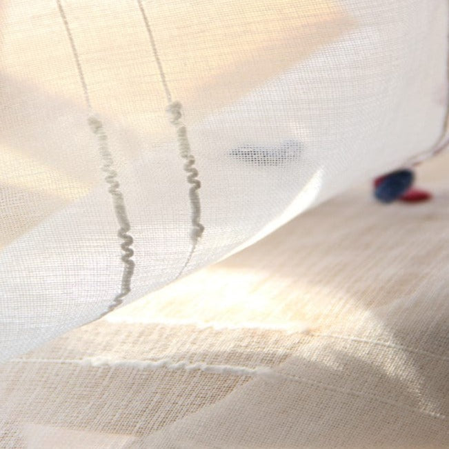Colorful stereoscopic embroidered transparent curtain | Kalsten